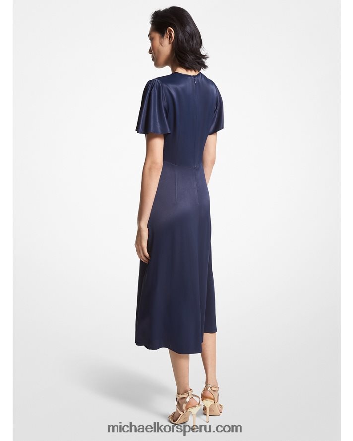 Z48V49 azul medianoche mujer Michael Kors vestido charmeuse