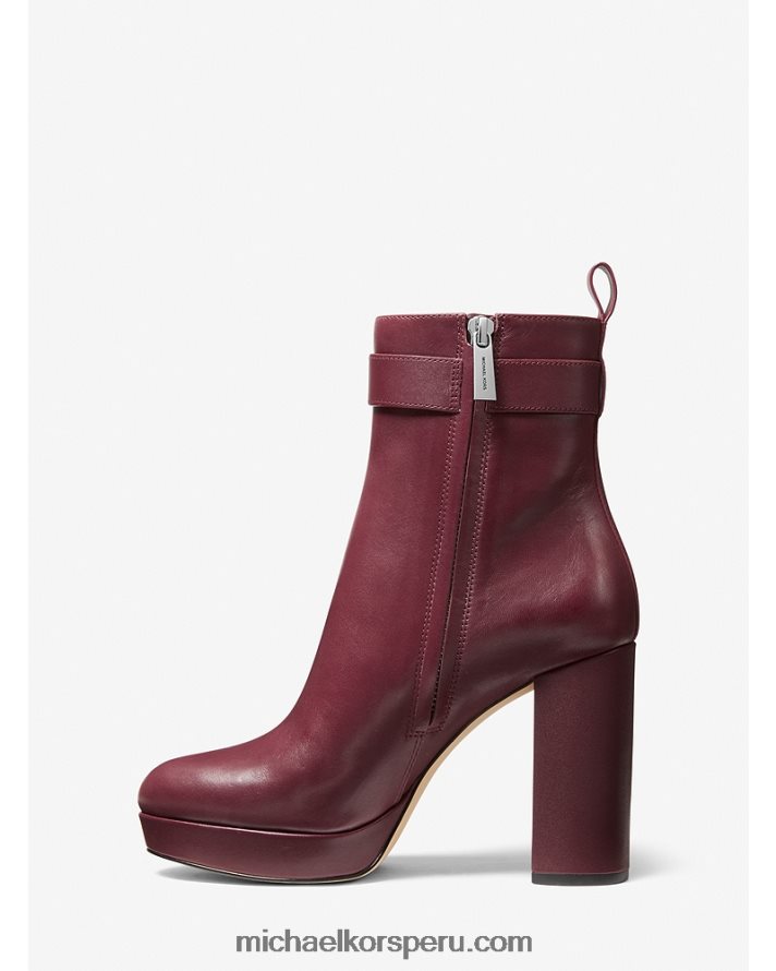 Z48V2091 merlot mujer Michael Kors botas parker de piel con plataforma