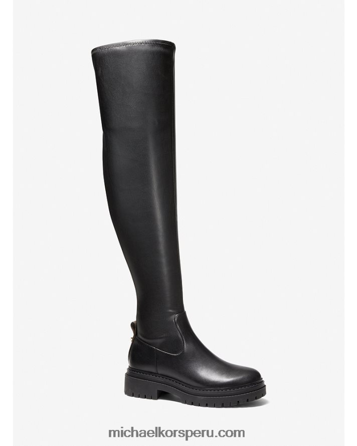 Z48V2129 negro mujer Michael Kors bota por encima de la rodilla cyrus de piel sintética