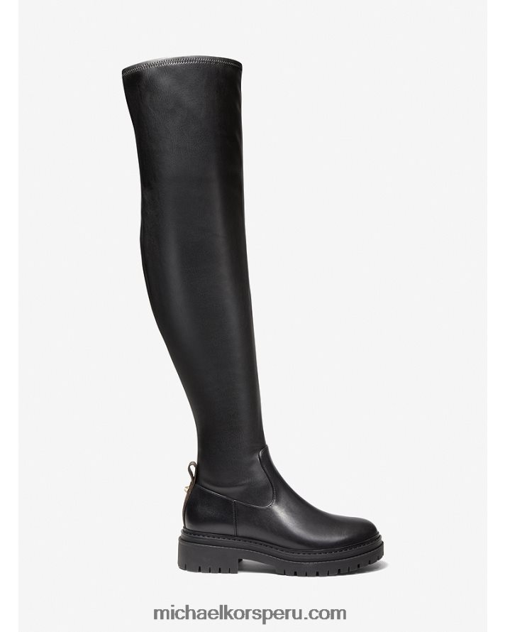 Z48V2129 negro mujer Michael Kors bota por encima de la rodilla cyrus de piel sintética