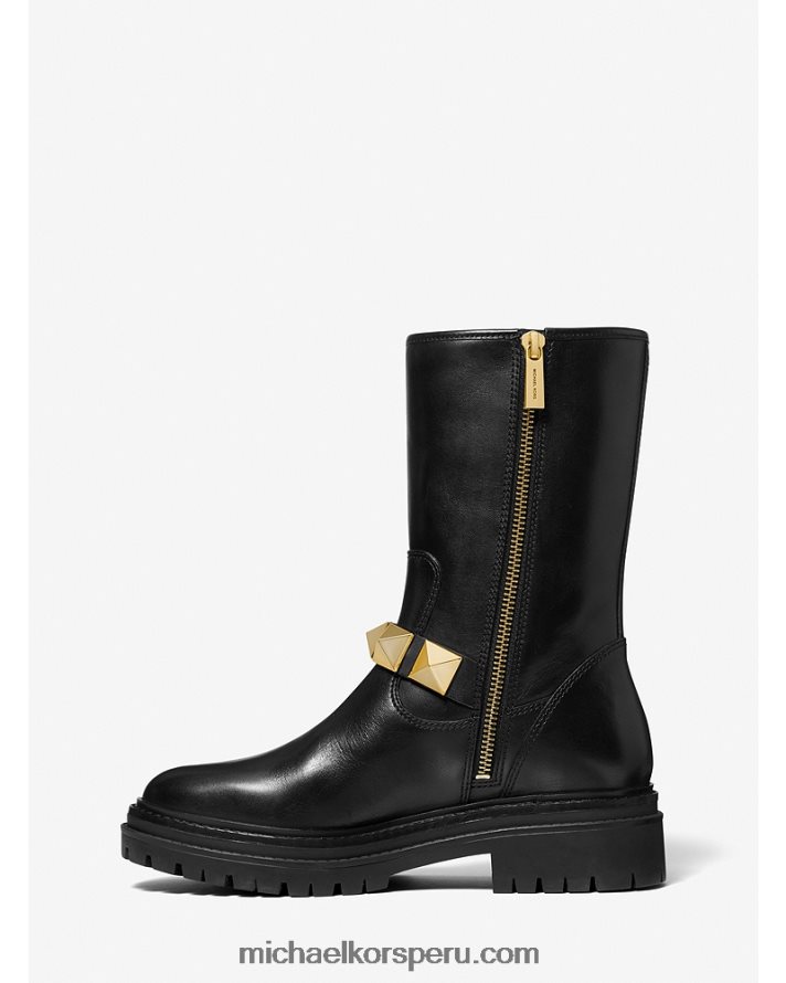 Z48V2169 negro mujer Michael Kors bota layton de piel con tachuelas