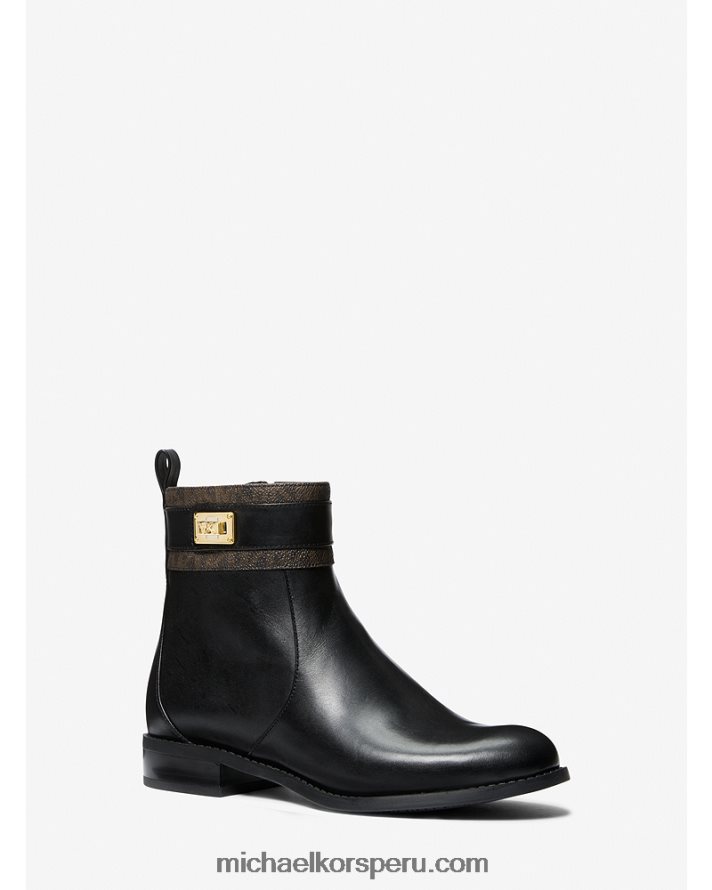 Z48V2175 marrón oscuro mujer Michael Kors Botines de cuero y logo padma