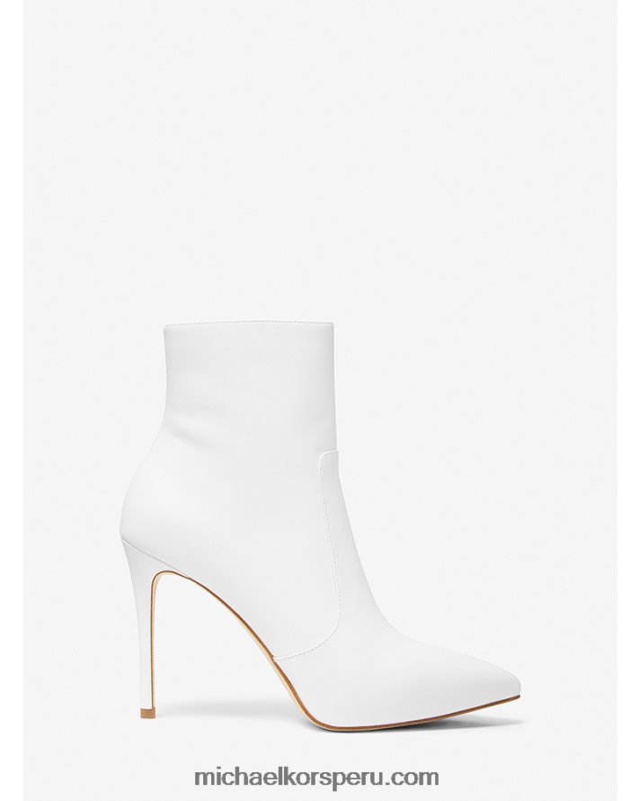 Z48V2179 Blanco óptico mujer Michael Kors bota de cuero ruda