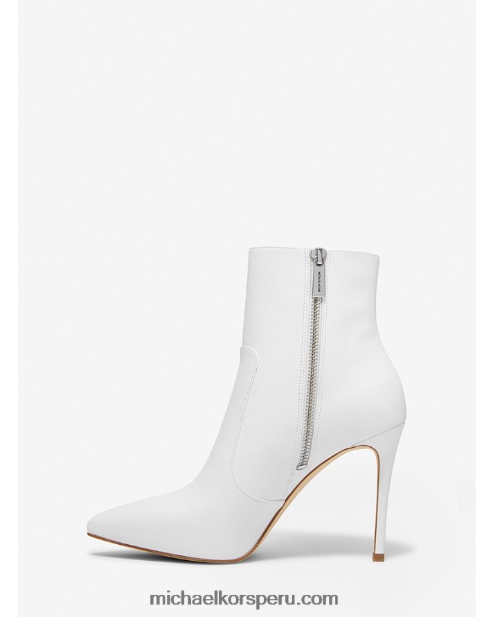 Z48V2179 Blanco óptico mujer Michael Kors bota de cuero ruda