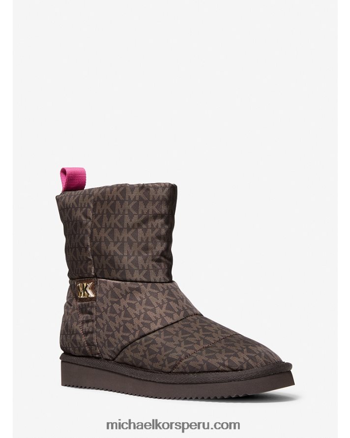 Z48V2189 marrón mujer Michael Kors bota con logo Stark