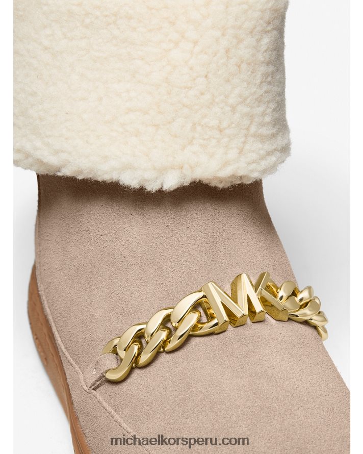 Z48V2192 abedul mujer Michael Kors bota chapman adornada de ante sintético y piel de oveja sintética