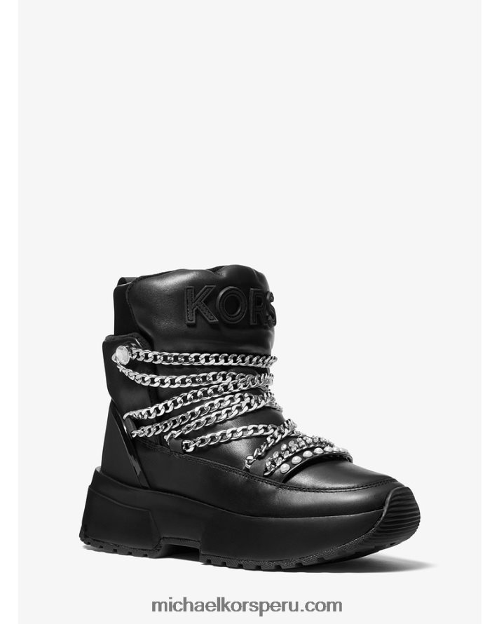 Z48V2212 negro mujer Michael Kors bota de cuero casia