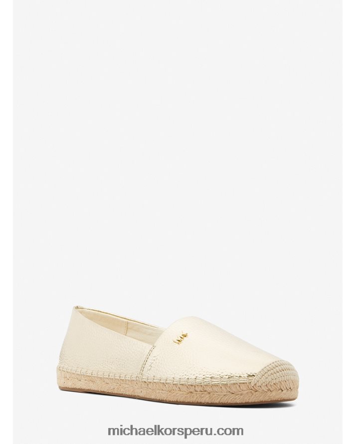 Z48V2226 oro pálido mujer Michael Kors alpargatas kendrick de piel sintética granulada metalizada