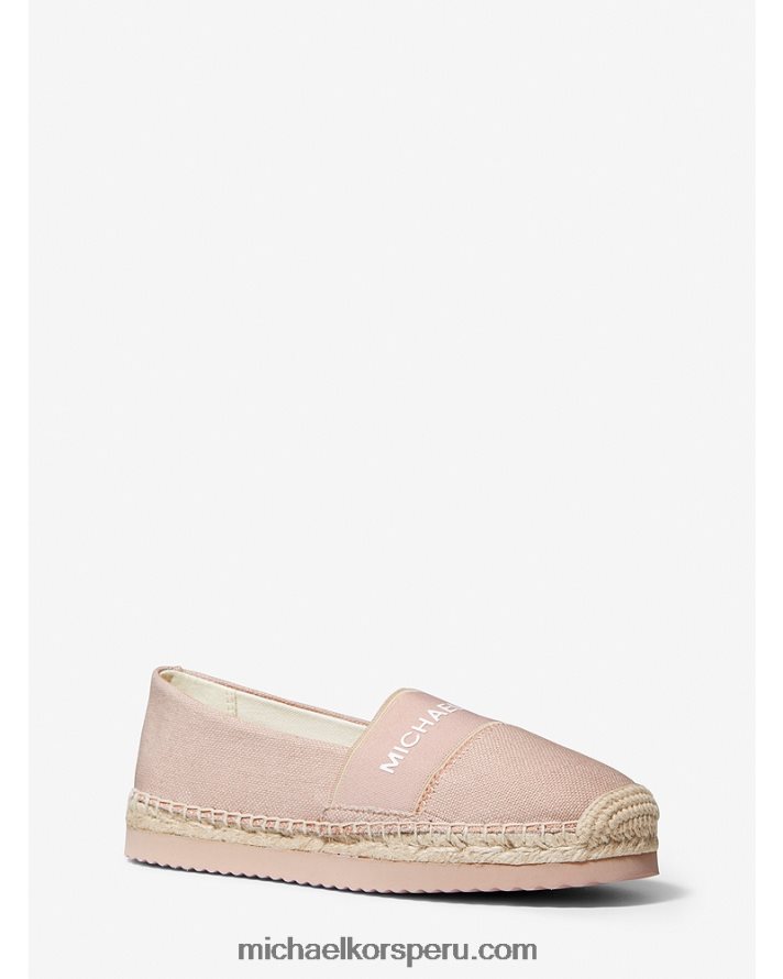 Z48V2257 Rosa suave mujer Michael Kors alpargatas sin cordones de lona con logo Vicky