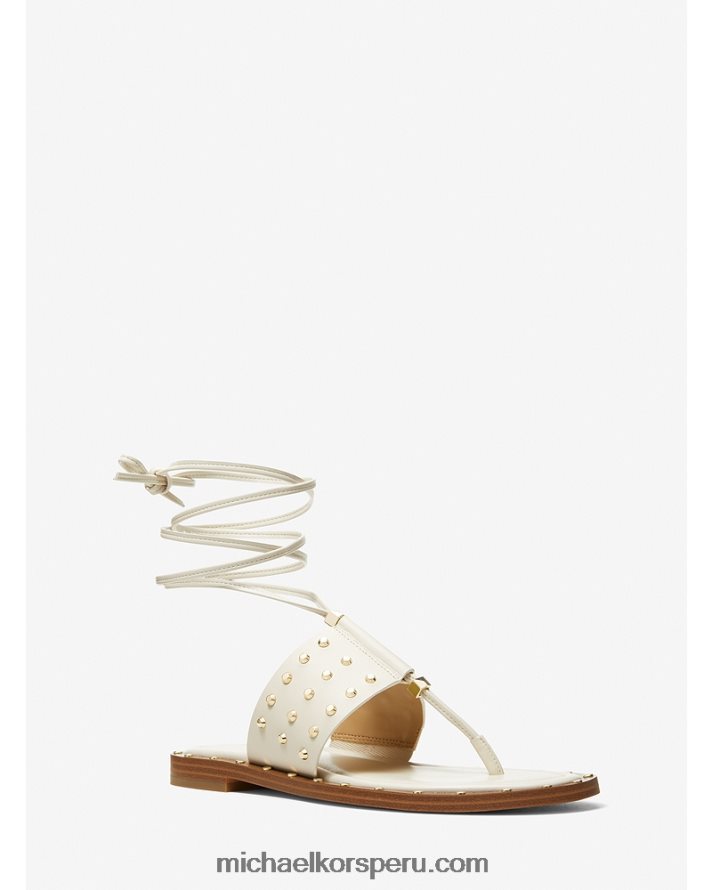 Z48V1826 es crema mujer Michael Kors sandalias jagger de piel con tachuelas