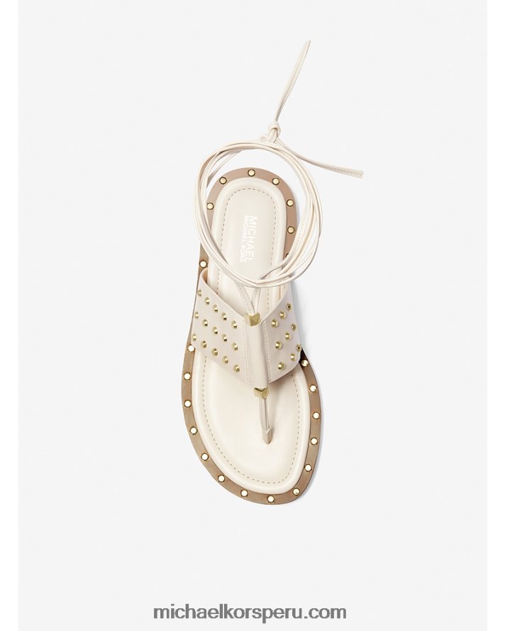 Z48V1826 es crema mujer Michael Kors sandalias jagger de piel con tachuelas