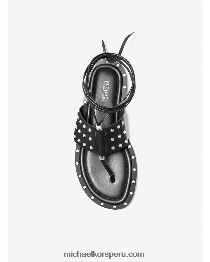 Z48V1828 negro mujer Michael Kors sandalias jagger de piel con tachuelas