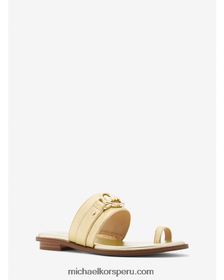 Z48V1833 oro pálido mujer Michael Kors sandalia rory de piel metalizada