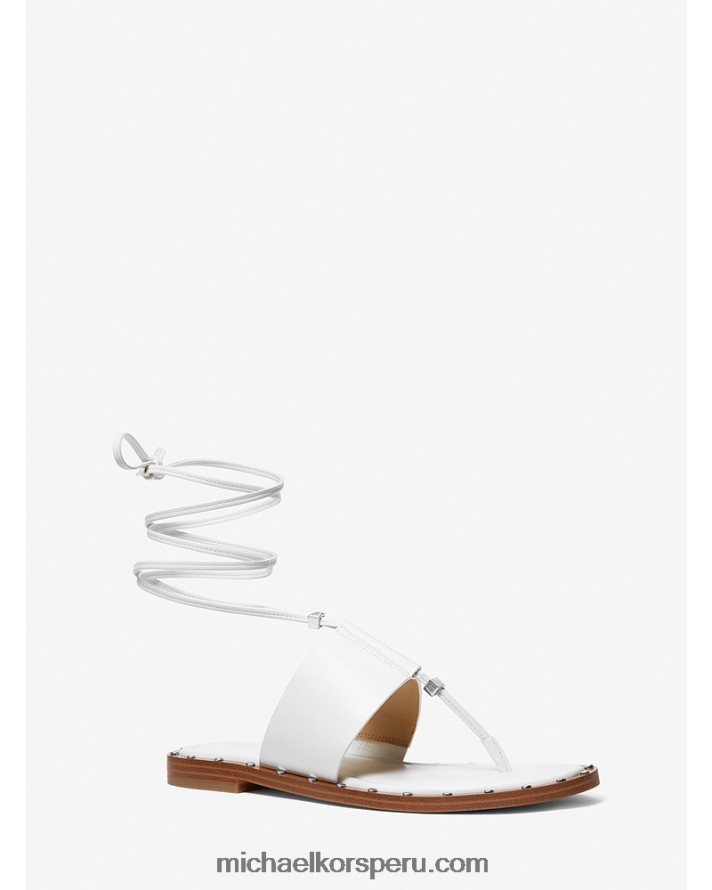 Z48V1838 Blanco óptico mujer Michael Kors sandalias jagger de piel con cordones