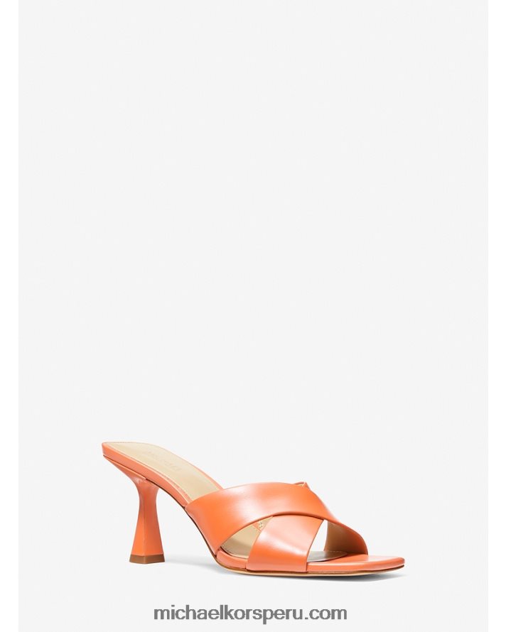 Z48V1848 albaricoque mujer Michael Kors mule de piel clara