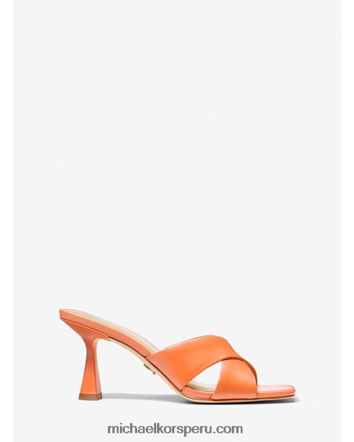 Z48V1848 albaricoque mujer Michael Kors mule de piel clara