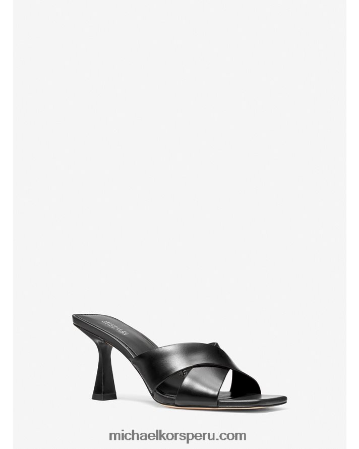 Z48V1851 negro mujer Michael Kors mule de piel clara