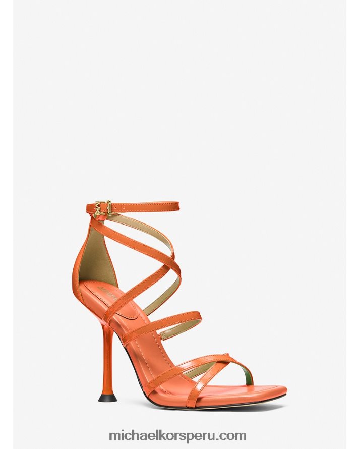 Z48V1861 albaricoque mujer Michael Kors sandalia imani de charol