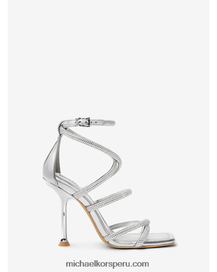 Z48V1865 plata mujer Michael Kors sandalias imani de ante sintético metalizado con adornos