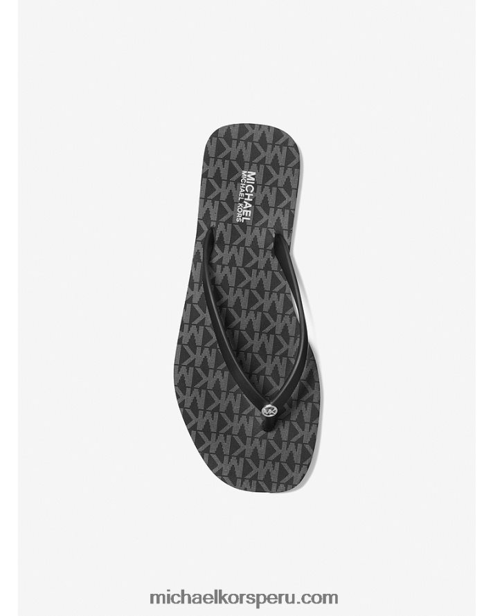 Z48V1866 negro mujer Michael Kors chanclas con logo jinx
