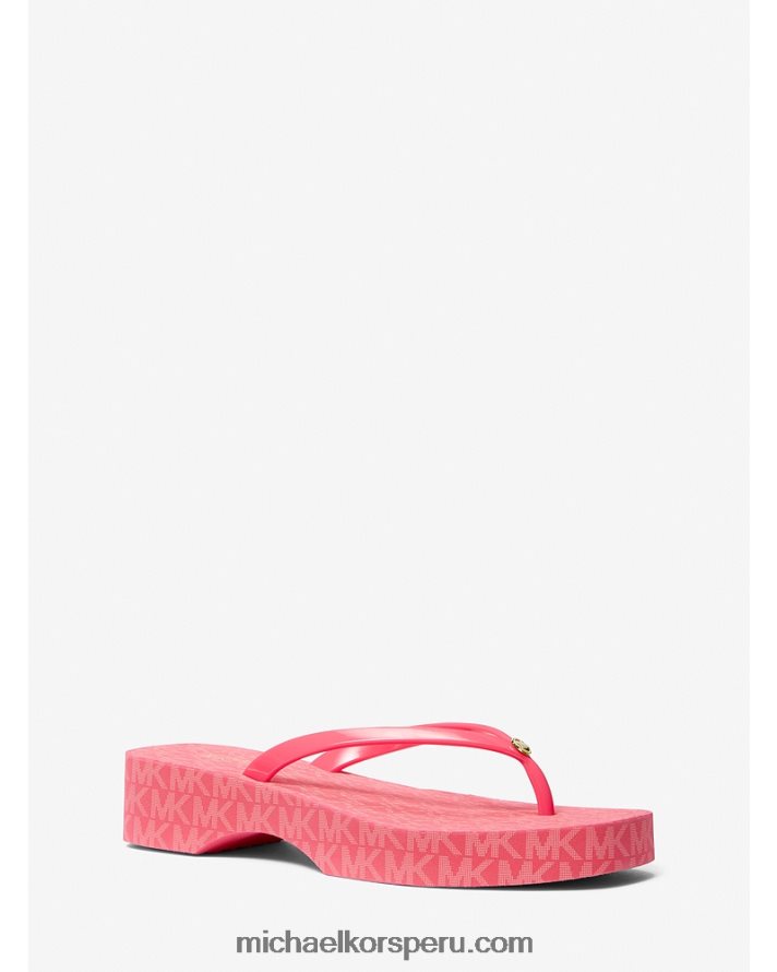 Z48V1871 geranio mujer Michael Kors chanclas con logo de lilo