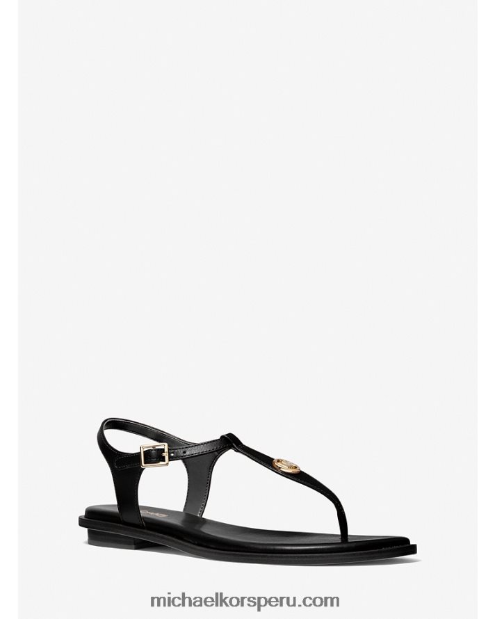 Z48V1902 negro mujer Michael Kors Sandalia Mallory con tira en T de piel