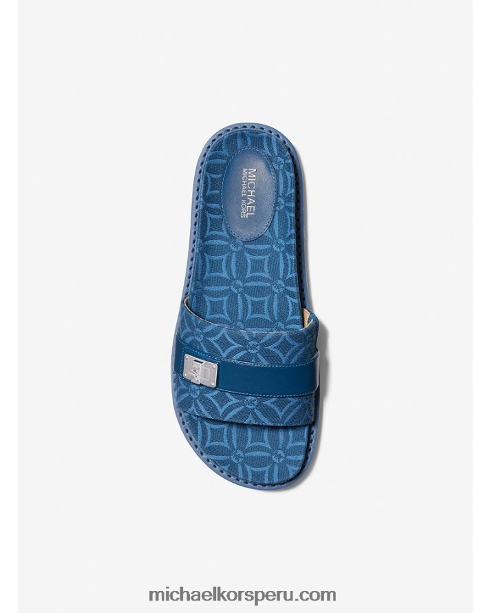 Z48V1923 herencia azul multi mujer Michael Kors sandalias padma con logo en jacquard