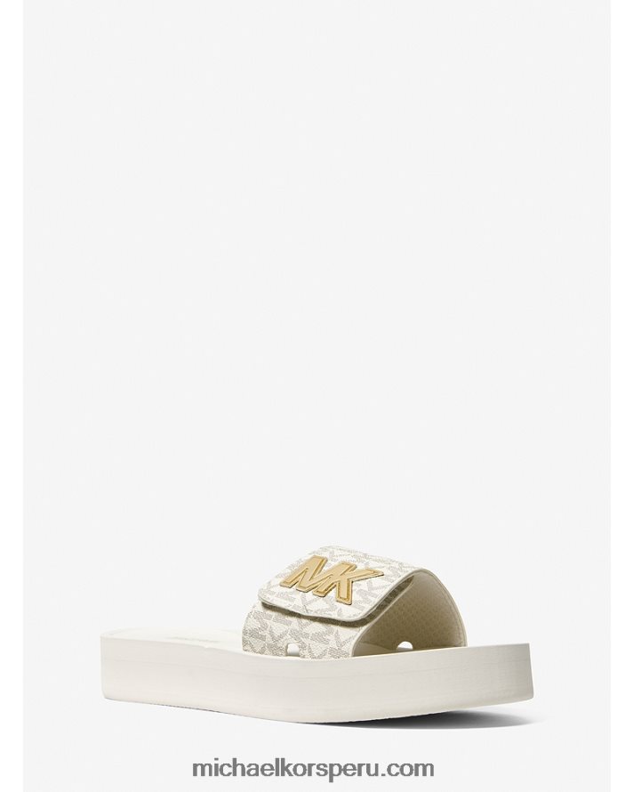 Z48V1954 vainilla mujer Michael Kors sandalias con plataforma y logo