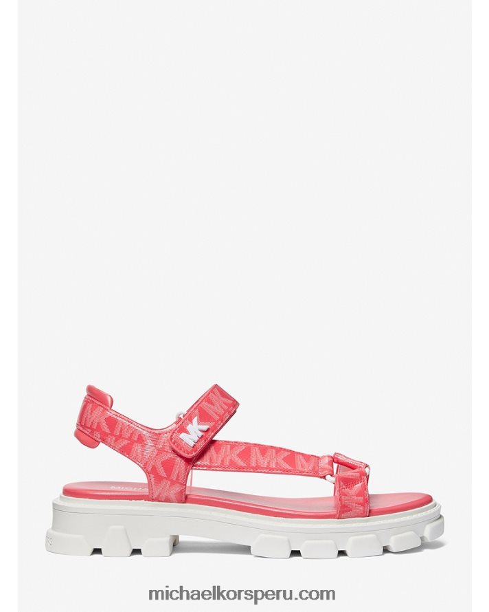 Z48V1984 geranio mujer Michael Kors sandalias Ridley con logo