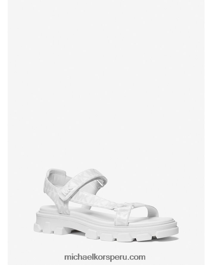 Z48V1988 Blanco óptico mujer Michael Kors sandalias Ridley con logo