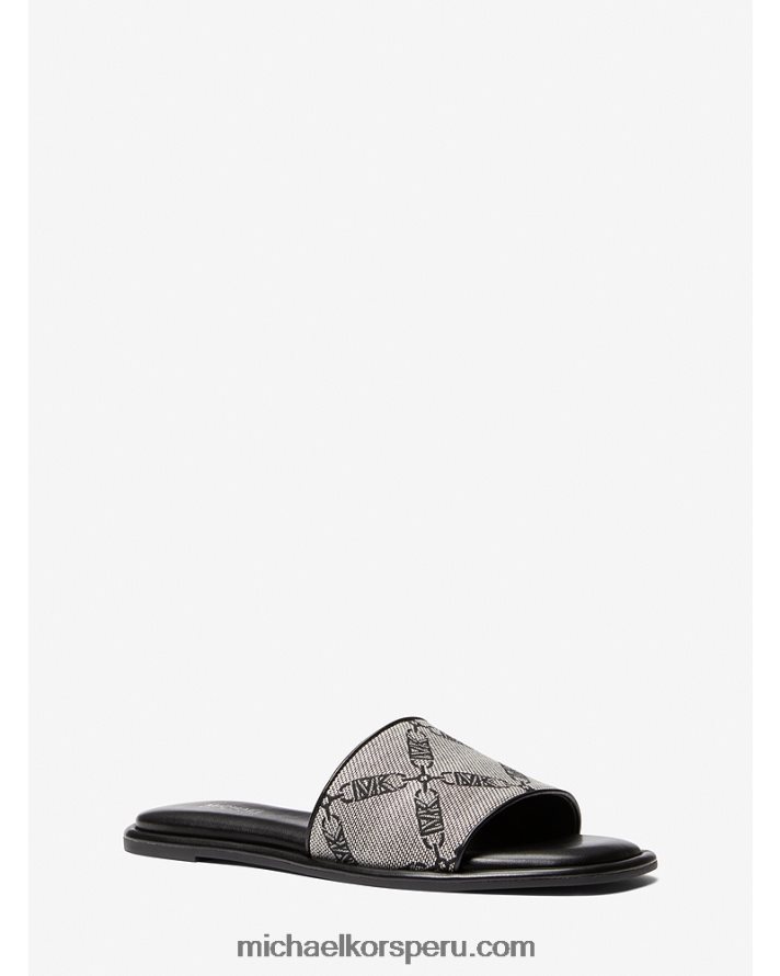 Z48V1991 natural/negro mujer Michael Kors sandalias de jacquard con logo imperio hayworth