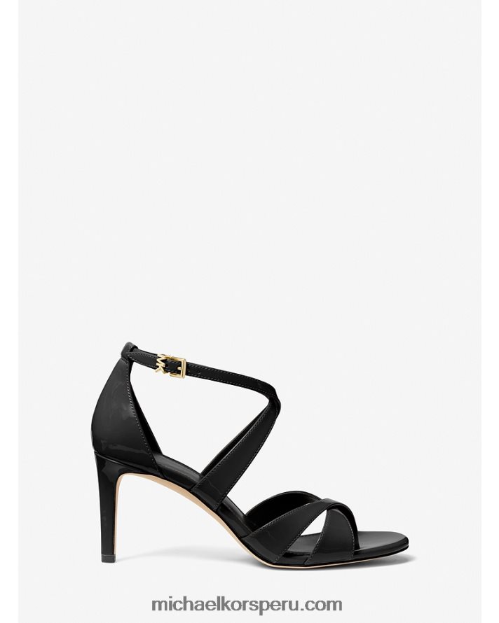 Z48V1992 negro mujer Michael Kors sandalia kinsley de charol sintético