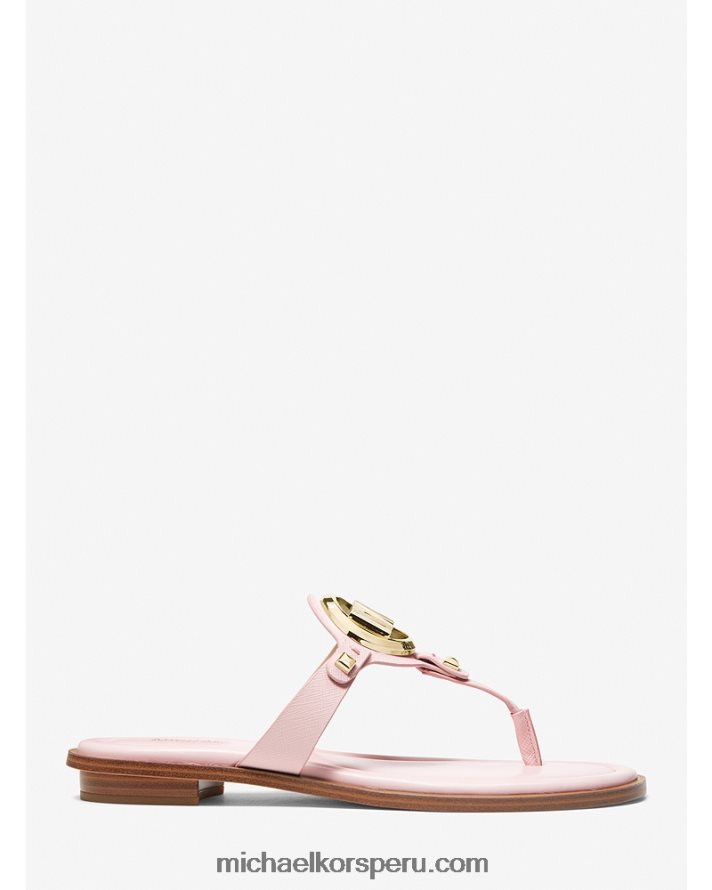 Z48V1999 rubor en polvo mujer Michael Kors sandalias aubrey de piel sintética con correa en T