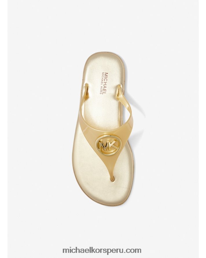 Z48V2005 oro pálido mujer Michael Kors sandalia jalea pvc metalizado carmen