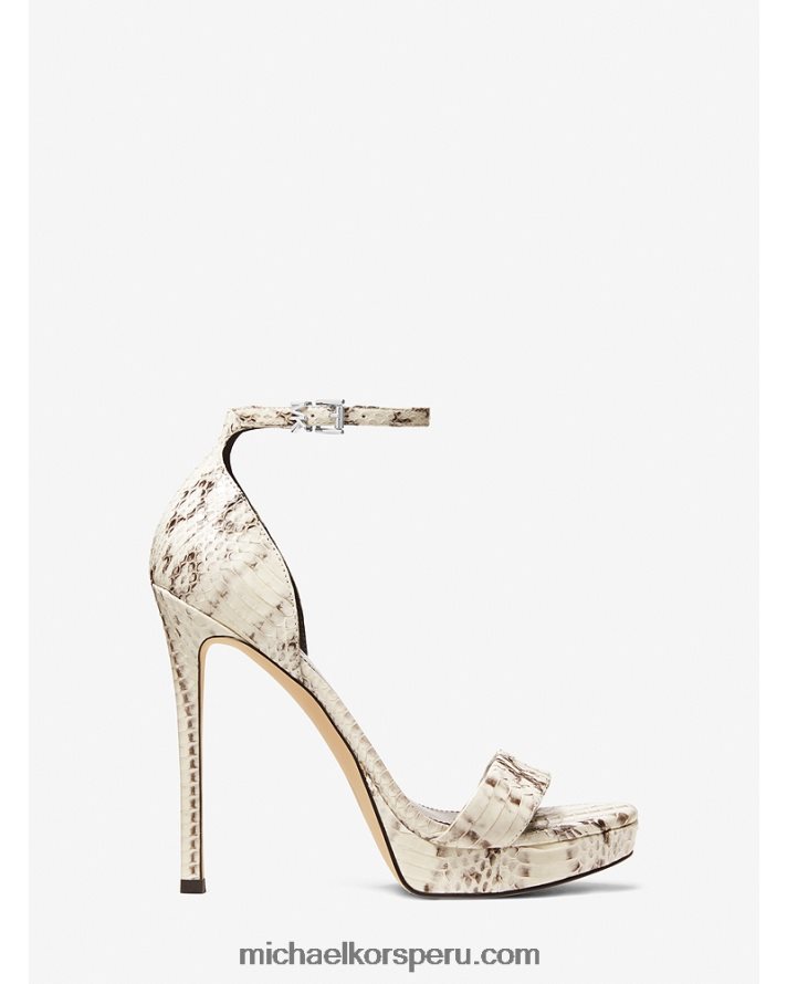 Z48V2018 natural mujer Michael Kors sandalia con plataforma de piel de serpiente jordyn