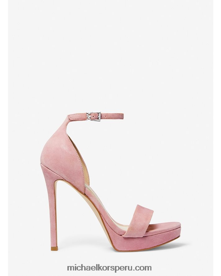 Z48V2031 rosa real mujer Michael Kors sandalia jordyn de ante con plataforma