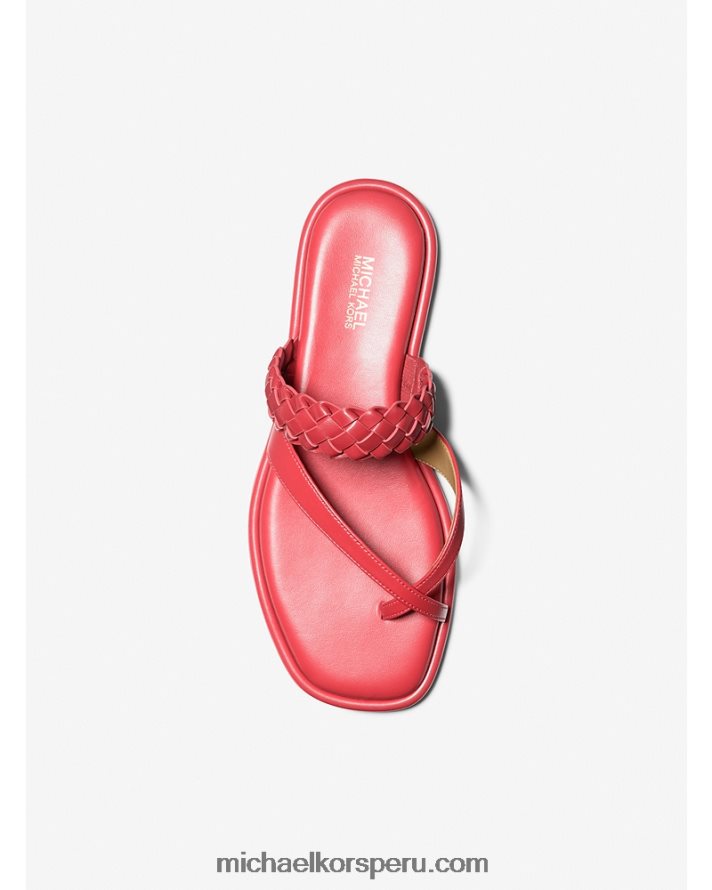 Z48V2053 dalia mujer Michael Kors sandalia alba de piel sintética trenzada