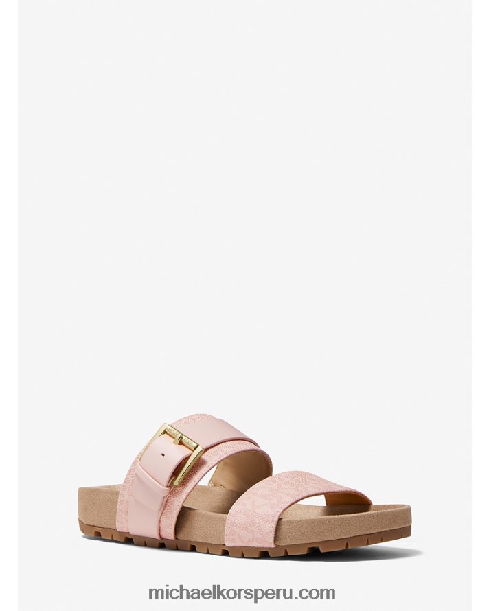 Z48V2073 rubor en polvo mujer Michael Kors sandalia mylah con logo y piel