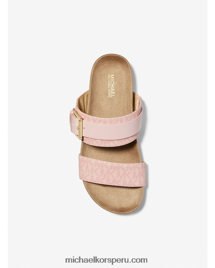 Z48V2073 rubor en polvo mujer Michael Kors sandalia mylah con logo y piel