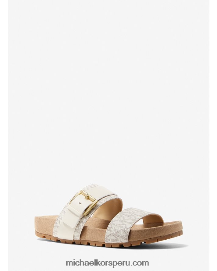 Z48V2075 vainilla mujer Michael Kors sandalia mylah con logo y piel