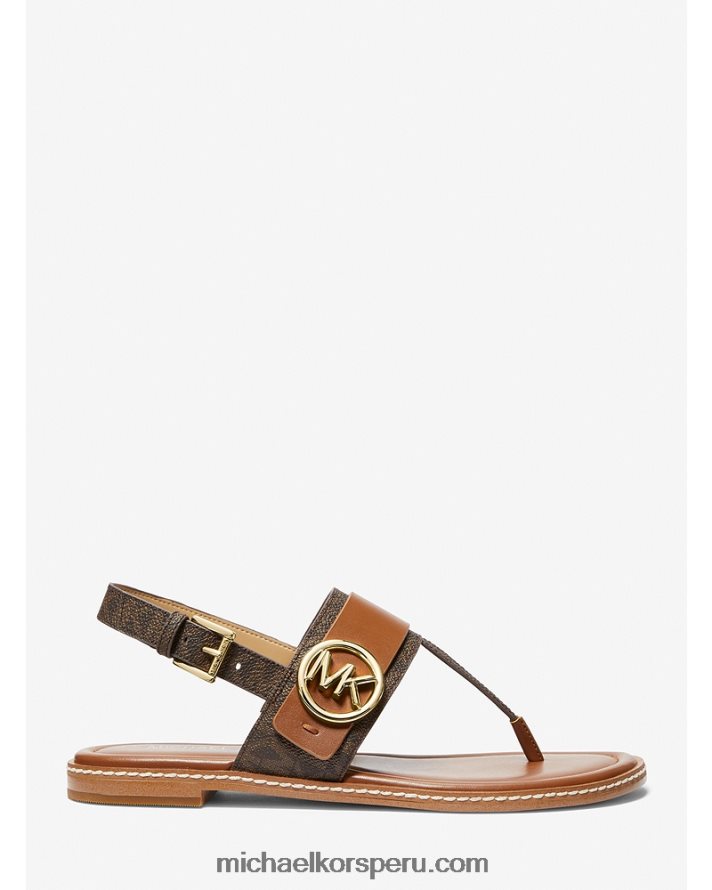 Z48V2082 marrón mujer Michael Kors sandalia carmen logo y piel sintética