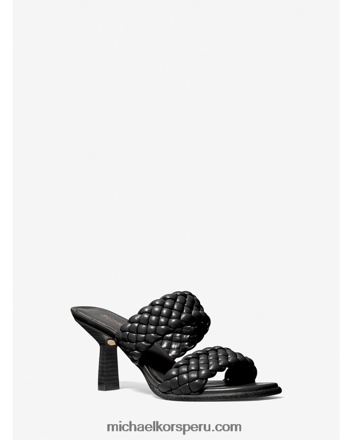 Z48V2083 negro mujer Michael Kors mule trenzado amelia