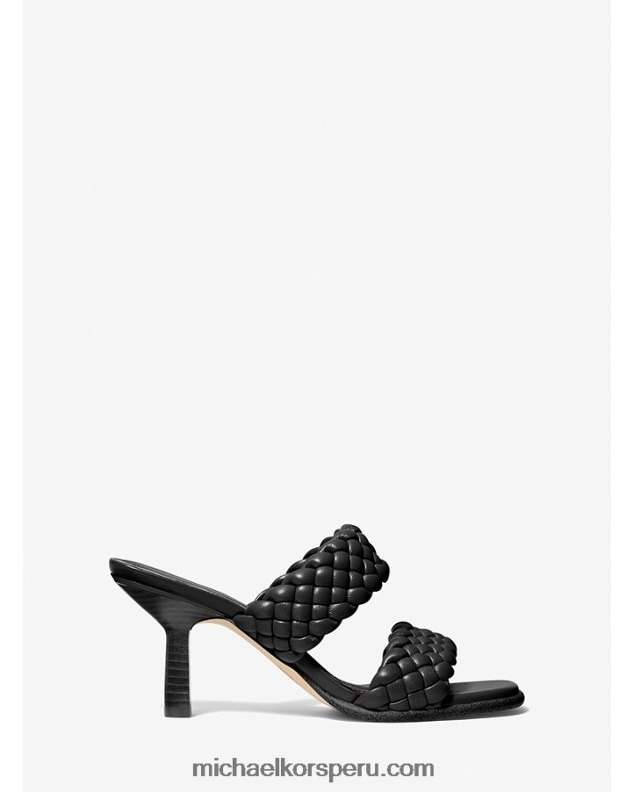 Z48V2083 negro mujer Michael Kors mule trenzado amelia