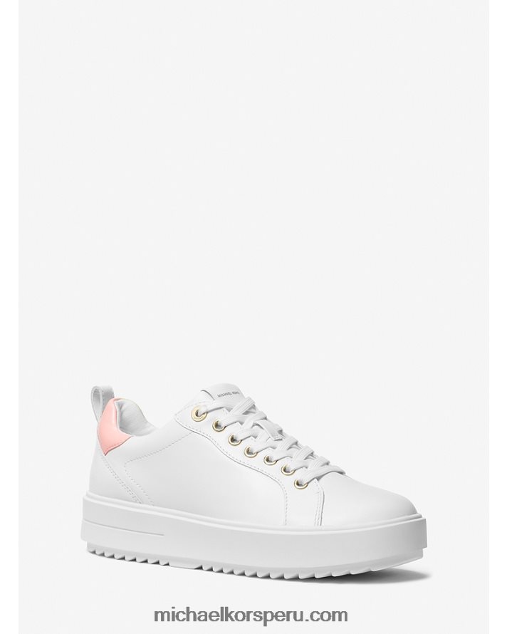 Z48V1705 rosa mujer Michael Kors zapatillas Emmett de piel