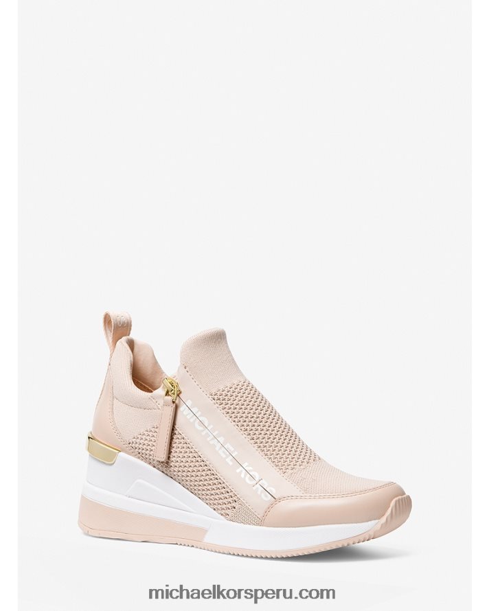 Z48V1709 Rosa suave mujer Michael Kors tenis willis de punto elástico