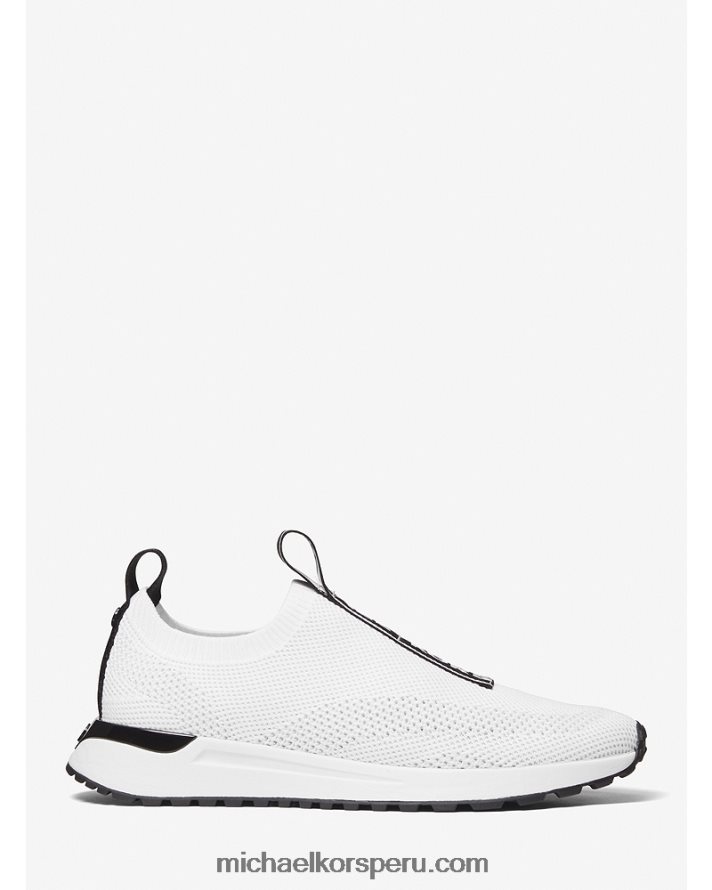 Z48V1710 Blanco óptico mujer Michael Kors tenis sin cordones de malla con cinta del logo