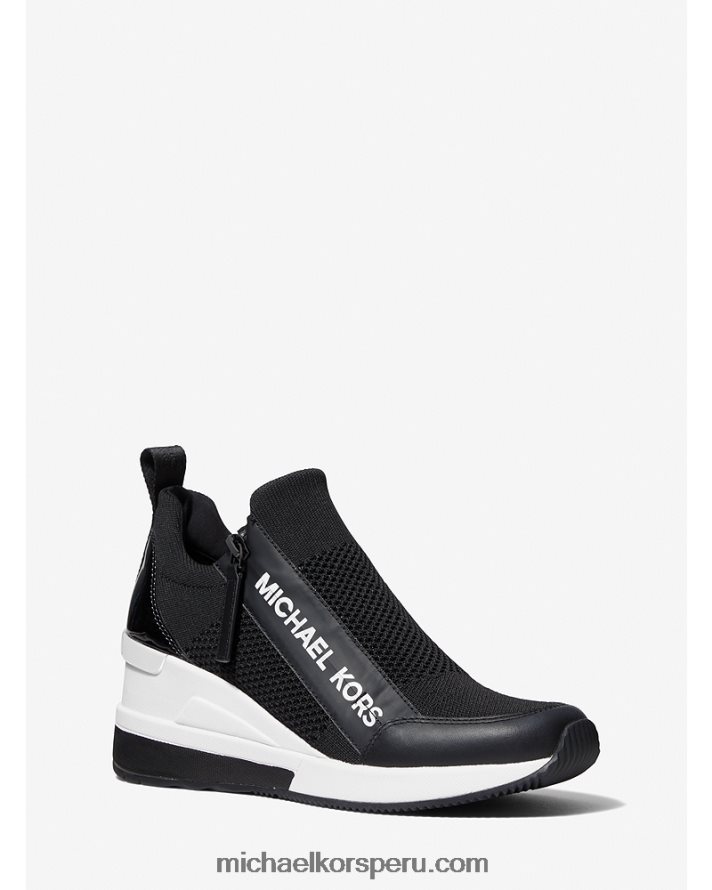 Z48V1713 negro mujer Michael Kors tenis willis de punto elástico