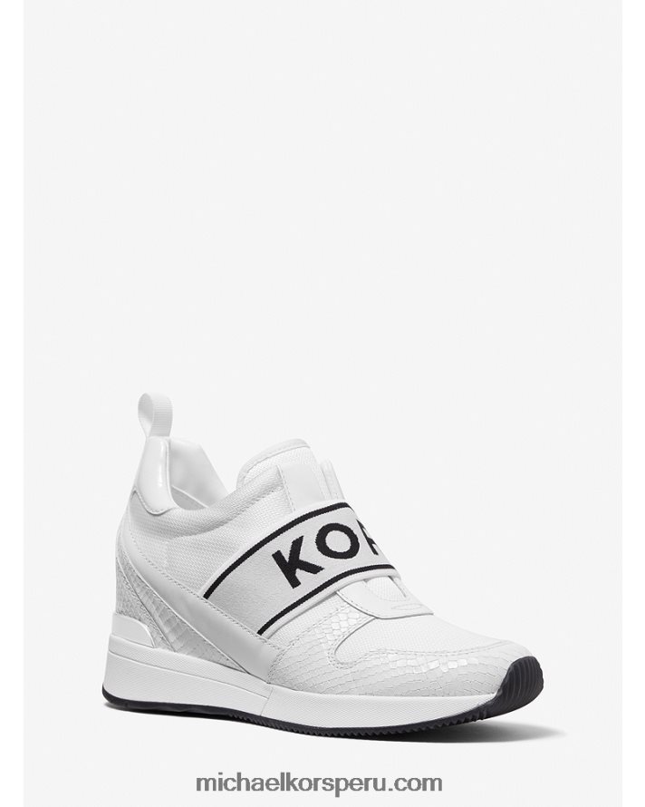 Z48V1727 Blanco óptico mujer Michael Kors tenis sin cordones maven de medios mixtos
