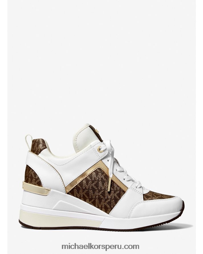 Z48V1761 Opwht multi mujer Michael Kors zapatillas georgie con logo metalizado y piel