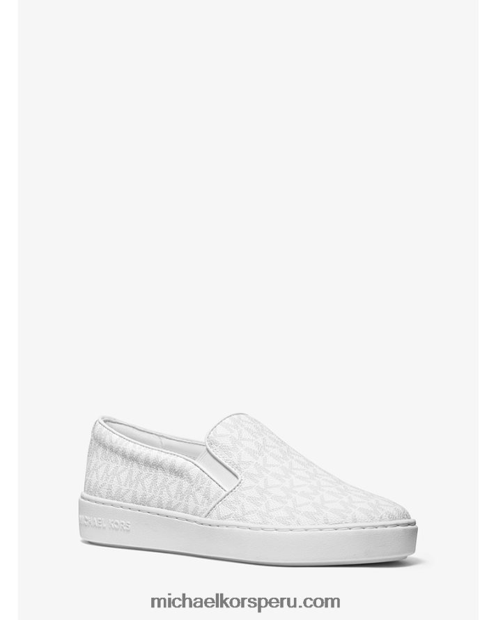 Z48V1767 brillante mujer Michael Kors tenis sin cordones con logo Keaton